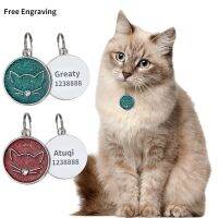 Personalized Cat Face Badge Dog Anti-lost Name Customized Address Tags For Cat Medal With Engraving Puppy Kitten Accessories