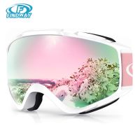 Findway Adult Ski Goggles Double Layer Len Anti-fog 100 Anti-UV OTG Design Snow Goggles for Youth Outdoor Skiing