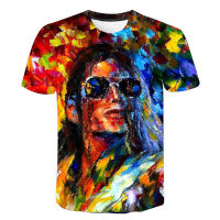 Michael Jackson 3D พิมพ์เสื้อยืดแฟชั่น Casual Trendy Cool Streetwear ผู้ชายผู้หญิง Streetwear แขนสั้นอินเทรนด์ Tees Tops