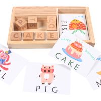 Wooden Cognitive Puzzle Cards Cardboard New Baby Educational Toys Learning English Wooden Baby Montessori Materials Math Toys Flash Cards Flash Cards