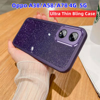 เคสโทรศัพท์แบบใส A38 Oppo สำหรับ Oppo A78 A38,A77 A17K A17 A77s 4G 5G เคสซิลิโคน TPU นิ่มกันกระแทกเคสมือถือกากเพชรกันกระแทกรูปดาวสำหรับ OppoA38