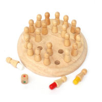 Montessori For Kids Wooden Color Memory Match Stick Chess Game Toy Children 3D Puzzle Educational Gift Family Casual Game ZXH