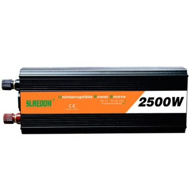 เครื่องแปลงไฟแปลงอะแดปเตอร์รถยนต์พลังงานแสงอาทิตย์ DC 12V AC 110V 220V UPS พร้อมเครื่องชาร์จแบตเตอรี่2500วัตต์