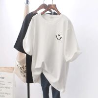 Fashion Summer Women Solid Black White Color O-Neck Simple T-shirt Short Sleeve Loose Casual Tops Tees Clothes Girl Streetwear