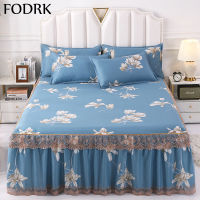 3 Pcs Bed Covers Pillowcase Bedspreads for Double Bedding Set Line Mattress Skirt Pillowcase Bedsheets Cotton Fitted Sheet Full