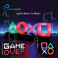 LED Voice Control Game Icon Light for PS45 Playstation XBOX Player Commercial Colorful Lighting Decorative Ornament