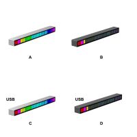 Light Bar Sound Control RGB Lamp Music Sync LED Light Bar Car Atmosphere Lighting Supplies USB Type Silver White