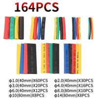 164pcs Heat Shrink Tubing Insulated Heat Shrinkable Tube Heat Kit Shrinking Assorted Polyolefin Insulation Sleeving Wire Cable Electrical Circuitry Pa