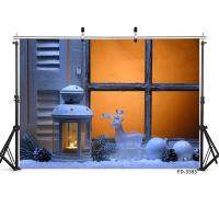 Afristmas Lantern Snow Floor Window ฉากหลัง Photobooth Decor ทารกแรกเกิดการถ่ายภาพพื้นหลัง Photocall Photo Studio PropsM