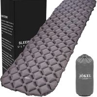 Sleeping Mat Ultralight Inflatable Mattress, Grey Lightweight Compact Air Pad, Portable &amp; Folding Inflating Single Bed