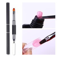 1PC Dual Head Nail Art Acrylic UV Gel Extension Builder Drawing Pen Brush Polish Removal Spatula Stick Manicure Tool