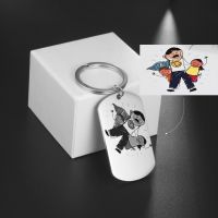 【CW】▦♘  Lemegeton Custom Children Keychain Personalized Handwriting Kids Artwork Chain Husband Gifts