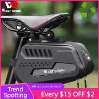 2023◆♘ WEST BIKING Waterproof Saddle Bag For Bicycle Hard Shell Double Pouch Quick Release Bike Seat Tail Bag 1.8-2.7L Cycling Tool Bag