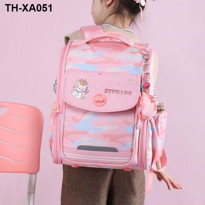 2023-new-childrens-schoolbag-primary-school-students-first-second-third-fourth-fifth-and-sixth-grade-girls-foreign-style-three-dimensional-spine-protection-backpack