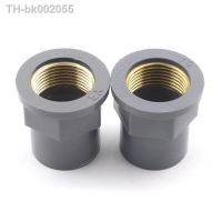 ☢┇ 2pcs Grey PVC 1l2 -25mm-1 -32mm Copper Female Thread Straight Connectors Garden Drip Fitting Water Tube Adapter Pipe Fitting