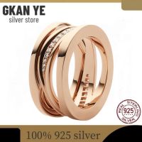 100925 Sterling Silver Ring Brand Luxury Ring Hollow With Diamond Decoration Noble For Women Gift Jewelry