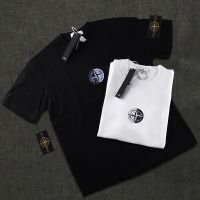 【จัดส่งฟรี】STONE ISLAND Summer Short-sleeved Simple T-shirt Loose Men and Women Lovers