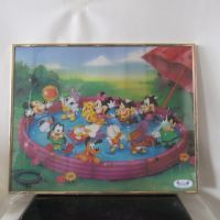 Vintage Walt Disney Mickey Mouse and Friends Poster Print Framed 16x20 นิ้ว  ของแท้จาก USA มี2 แบบ