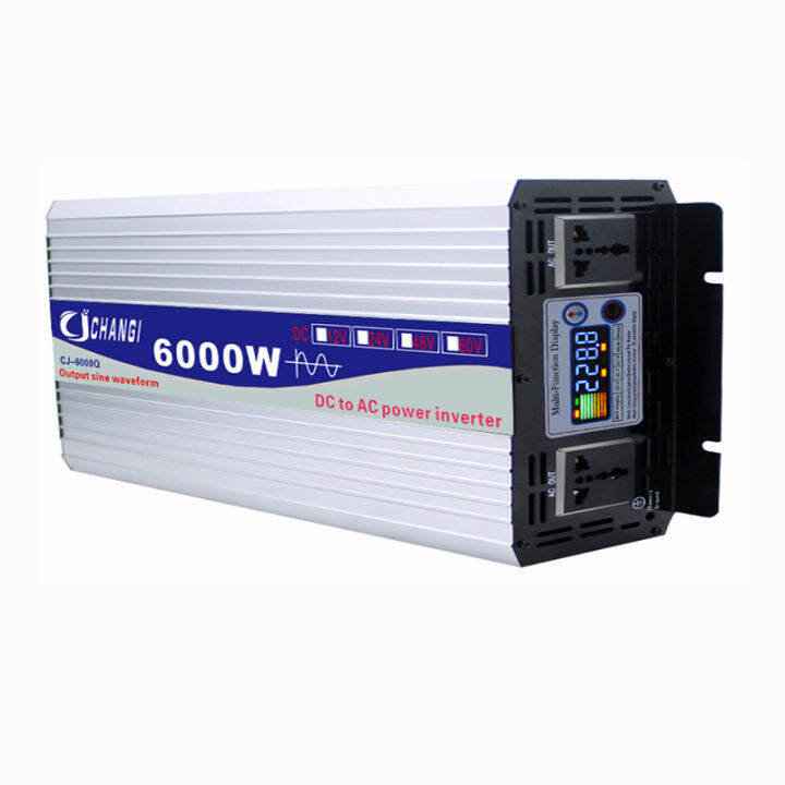 อินเวอร์เตอร์12v-24v-48v-60v-ไปยัง-ac-220v-6000w-8000w-หม้อแปลงแปลงแรงดันไฟฟ้าคลื่นไซน์บริสุทธิ์ตัวแปลงไฟในรถยนต์