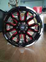 ล้อกระบะขอบ 18 1 วง 18X9 ET0 6X139.7  สีดำด้านตัดแดง