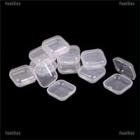 Families 10Pcs Mini Clear Plastic Small Box Jewelry Earplugs Container Storage Box