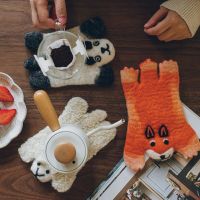 Handmade Wool Felt Coaster Cute Animal Placemat Cup Mat Coffee Mug Pad Desktop Decoration Gift Kitchen Table Decor Accessories