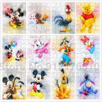 Mickey and Minnie Mouse Graffiti Art Print Jigsaw Puzzle Disney Cartoon 35 Pieces Mini Decompression Assemble Puzzles Toys Gifts