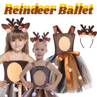 Reindeer ballet style ชุดเรนเดียร์ กระโปรงฟรุ้งฟริ้ง มาพร้อมที่คาดผม เข้าเซ็ต(FANCY236)