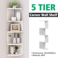 【CW】 5-Layer Space-saving Bookshelf Storage Rack Wall Mount Shelf Bookcase Organizer Cabinet