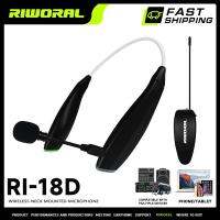 ?Hot Sale! RIWORLA RI-18D ไมค์ร้องเพลง ไมค์ไร้สาย ไมค์ช่วยสอน ไมโครโฟนห้อยคอ รองรับศัพท์มือถือ กล้อง เพาเวอร์แอมป์ ลำโพงแอคทีฟ สุดคุ้ม