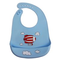 【DT】hot！ Baby Bib Adjustable Picture Saliva Dripping Bibs Soft Edible Silicone Drooling Scarf