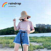 ?raindrop??*พร้อมส่ง* ?กางเกงกระโปรงยีนส์เอวสูงทรงเอ ?สไตล์เกาหลี ผ้ายีนส์แท้?กางเกงขากว้างทรงหลวม?