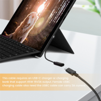 Nylon Braided for Surface Connect to USB-C Charging Cable for Surface Pro7 Go2 Pro6 5/4/3 Surface Laptop Book