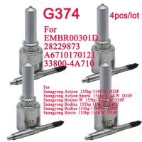 4ชิ้นหัวฉีด G374 L374PBD หัวฉีดน้ำมันเครื่องฉีด H374ประกอบสำหรับ EMBR00301D Sangyong 33800-4A710 A6710170121 6710170121