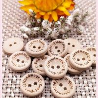 New15mm/20mm/25mm Natural Color Wooden Buttons Handmade Letter Love Scrapbooking for Wedding Decor Sewing Accessories Haberdashery