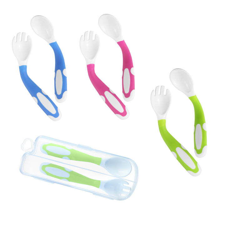Baby Spoon And Fork Set with Case Bendable Spoon and Fork Lazada PH
