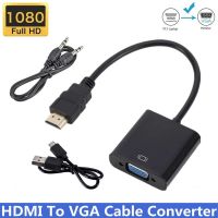 HDMI-compatible TO VGA Adapter Cable Male To Famale Converter 1080P VGA Jack 3.5 AUX Cable USB Power For PC Laptop projector TV Adapters