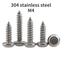 50Pcs M4 Round Pan Head with Pin Anti Theft Security Self Tapping Wood Screws Six Lobe Bolts 304 A2 Stainless Steel