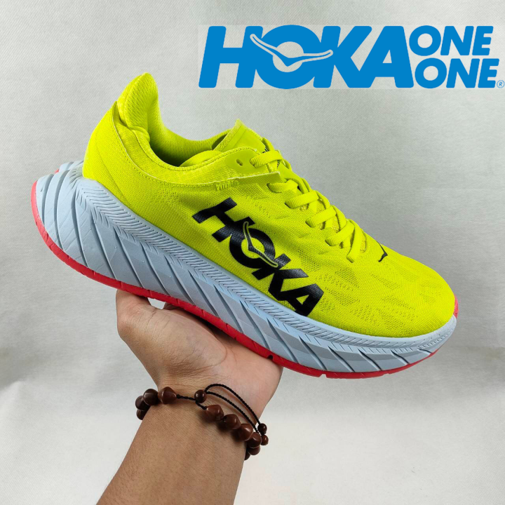 2023 New original Hoka one one Carbon x2 neon yellow Cushioning running  shoes, marathon running shoes, men's and women's shoes (size 36-45) |  Lazada PH