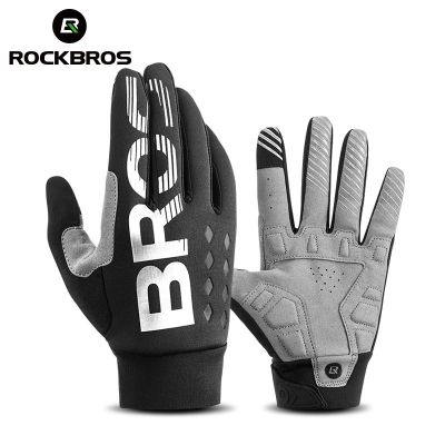 ROCKBROS Cycling Gloves Touch Screen Waterproof MTB Bike Bicycle Gloves Thermal Warm Motorcycle Winter Autumn Sports Equipment