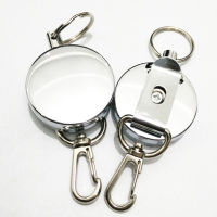New Retractable Pull Key Ring ID Badge Lanyard Name Tag Card Holder Recoil Reel Belt Clip Metal Housing Metal Covers