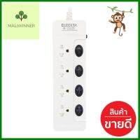 รางปลั๊กไฟ 4 ช่อง 4 สวิตช์ ELECKTA ET443M-SBK 3 ม.POWER STRIP ELECKTA ET443M-SBK 4-OUTLET 4-SWITCH 3M **ของแท้100%**