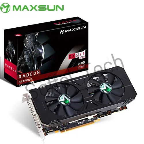 maxsun-การ์ดจอสำหรับเล่นเกม2048sp-เอเอ็มดี-rx580-8กิกะไบต์มือสอง