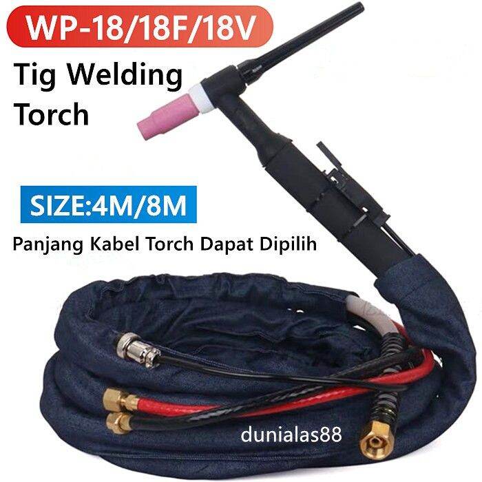 Tig Torch Stang Argon Wp18 Tang Las Wp 18 Wp 18 Wp18v Wp18f 4m 8m Set