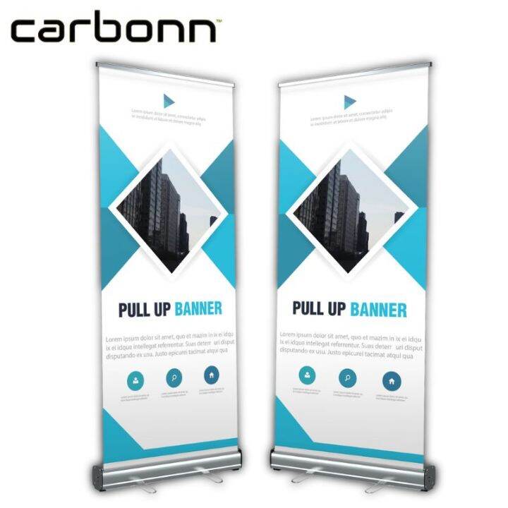 ♜⊕♧CARBONN Aluminum Retractable Roll Up Banner Stand 2 ft x 5 ft ...