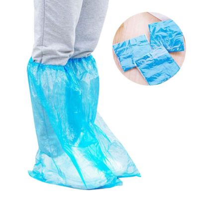 GETINSTORE14E2 5คู่ทนทานป้องกันพลาสติกหนาแบบใช้แล้วทิ้งกันลื่นผ้าคลุมรองเท้าฝนกันน้ำ