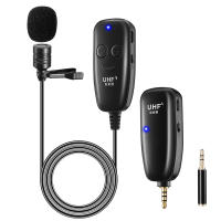 UHF Wireless Microphone Lavalier Lapel Microphone Interview Microphone for Android Phone DSLR PC Laptop Youtube Live