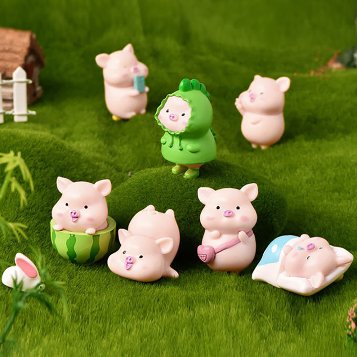 dream-edges-mini-cute-pig-figurine-สัตว์รุ่น-moss-micro-landscape-ตกแต่งบ้าน-miniature-fairy-garden-ตกแต่งอุปกรณ์เสริม