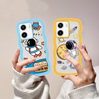 Soft Phone Case for  VIVO Y36 Y02 Y16 V25E V27E Y22S Y35 Y01 Y21T Y21S Y33S Y12 Y15 Y17 Y11 Y12S Y12A Y15S Y15A Y20S Y91C Y19 Y30 Y50 Cartoon Astronaut Wave Edge TPU Phone Cover