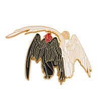 hot【DT】 Fantasy Comedy Omens Husbands   Demon Hard Enamel Pins Badge Aziraphale And Crowley Jewelry